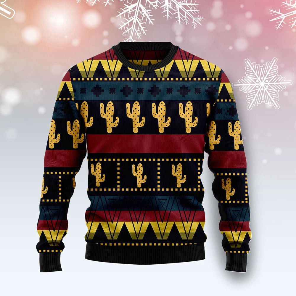 Cactus Group Pattern Ugly Christmas Sweater Gift For Christmas