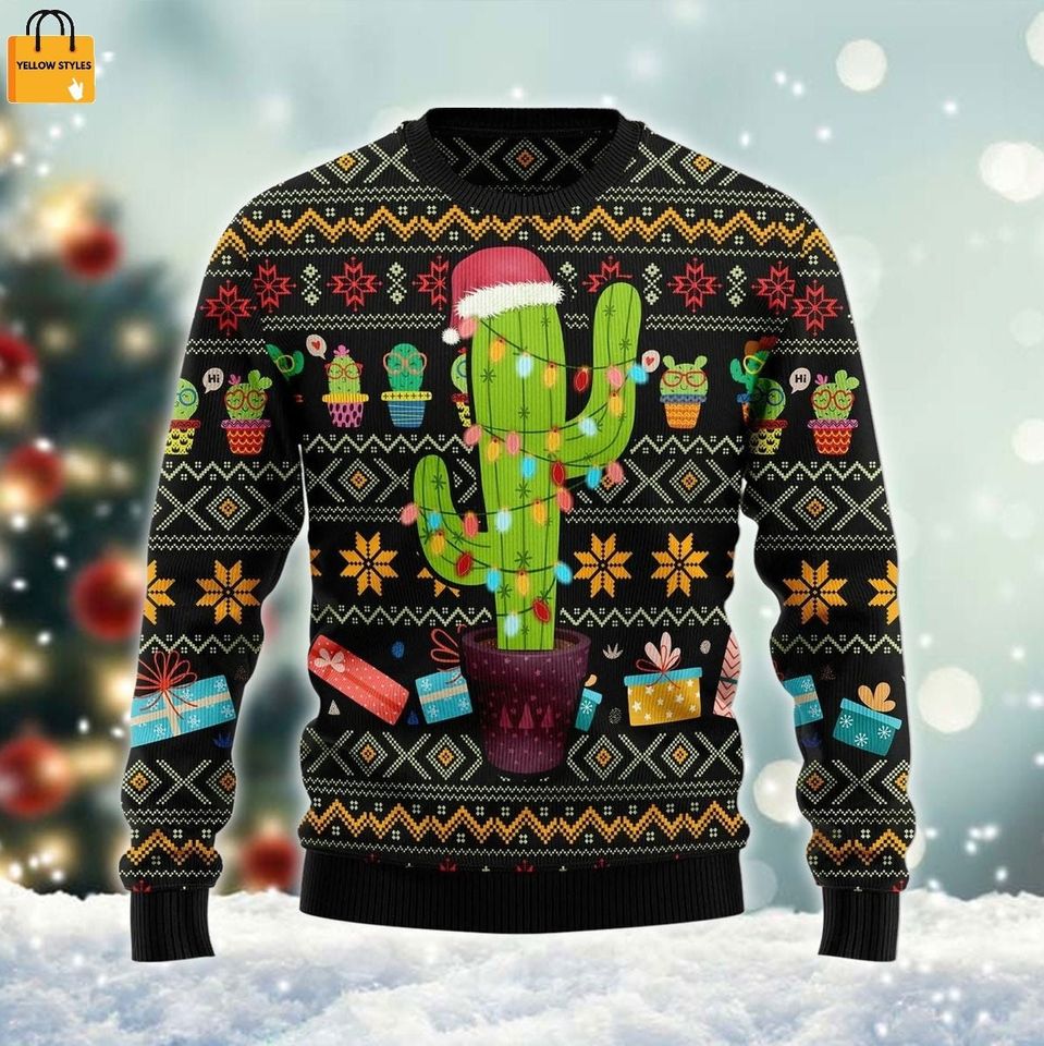 Cactus Ugly Knitted Christmas Sweater