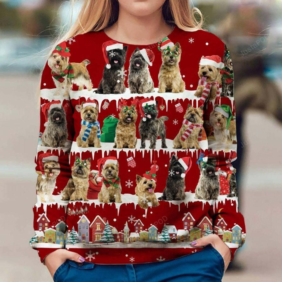 Cairn Terrier Ugly Christmas Sweater Adult 3D Funny Matching for family