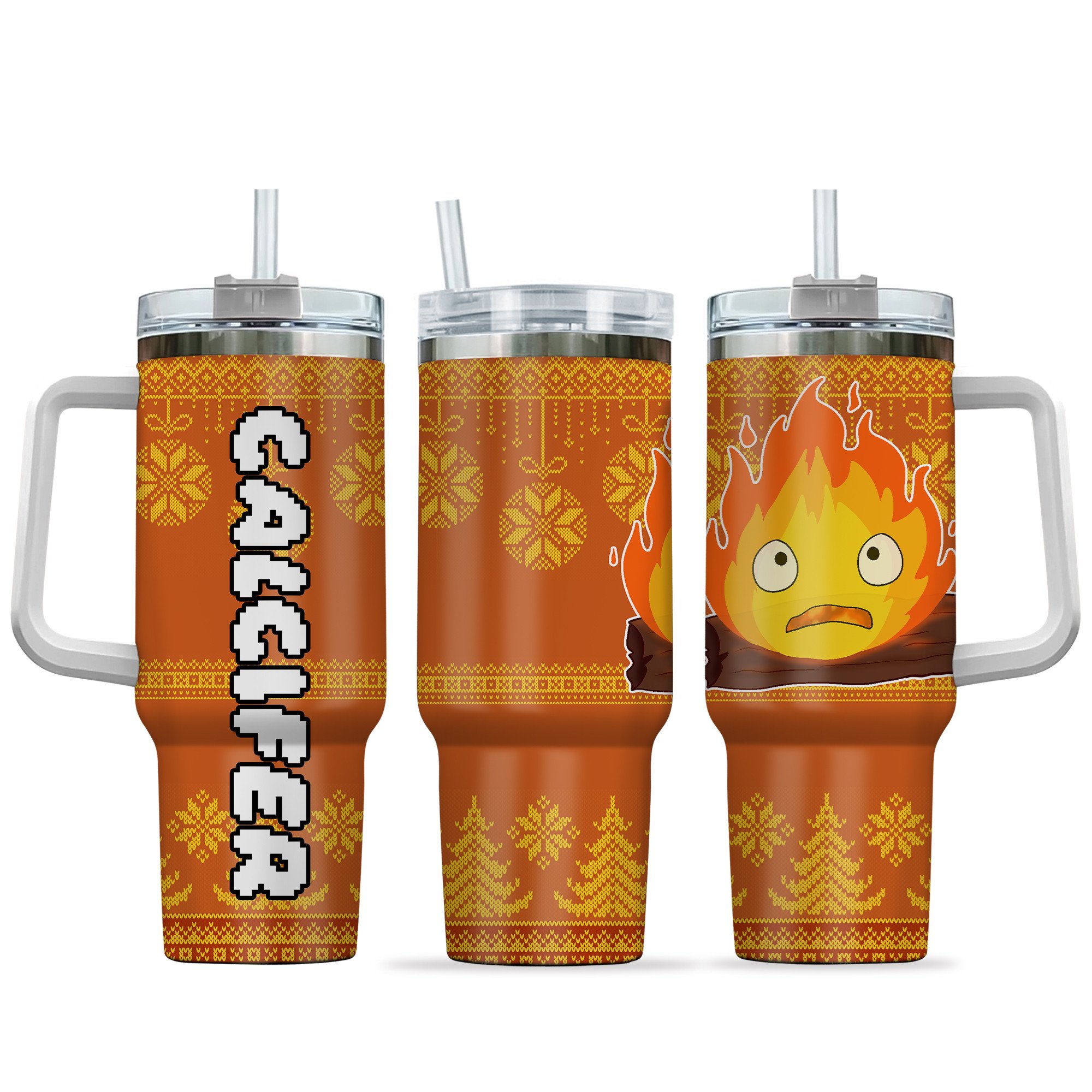 Calcifer Howlâ€™s Moving Castle Anime Custom Stanley Cup 40 oz 30 oz Tumbler With HandleTVC2301165
