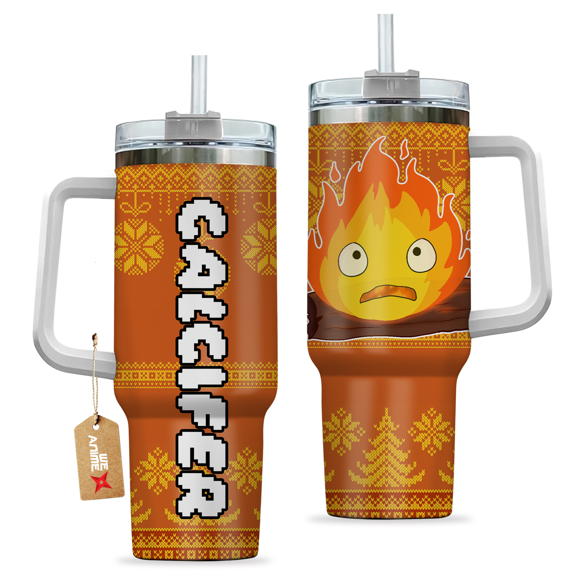 Calcifer Howl’s Moving Castle Anime Custom Stanley Cup 40 oz 30 oz Tumbler With HandleTVC2301165 - Image 2