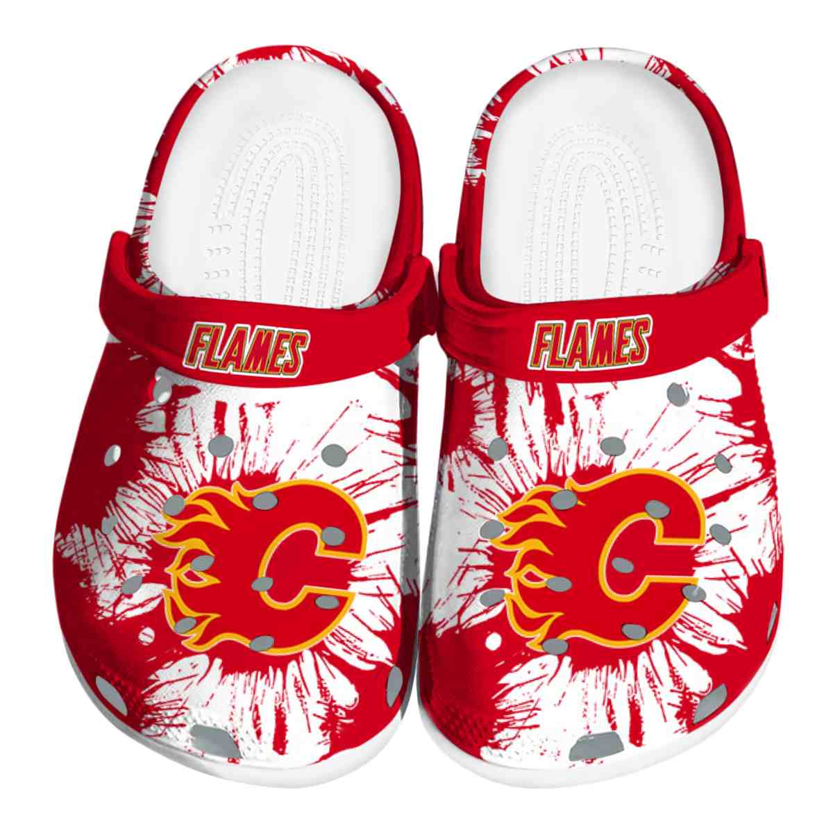 Calgary Flames NHL Sport Crocs Crocband Clogs Shoes Comfortable For Men Women and Kids