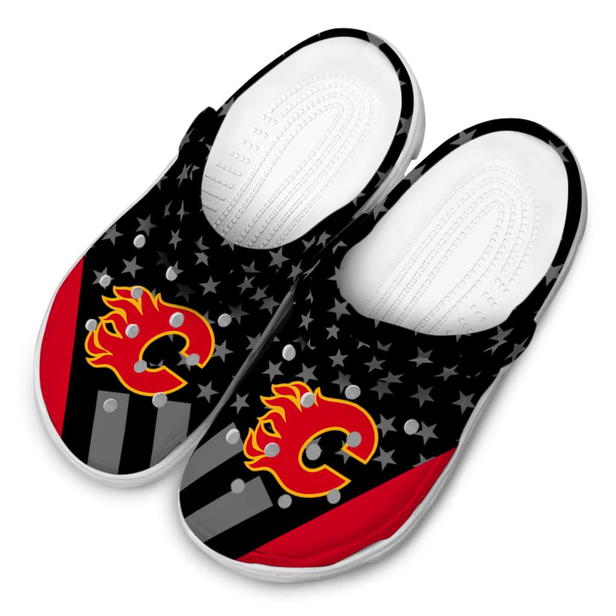 Calgary Flames NHL Sport Crocs Crocband Clogs Shoes Comfortable For Men Women and Kids - Image 4