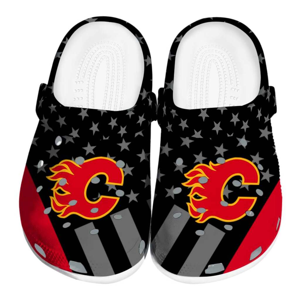 Calgary Flames Stellar Stripes Theme ClogTVC1801863