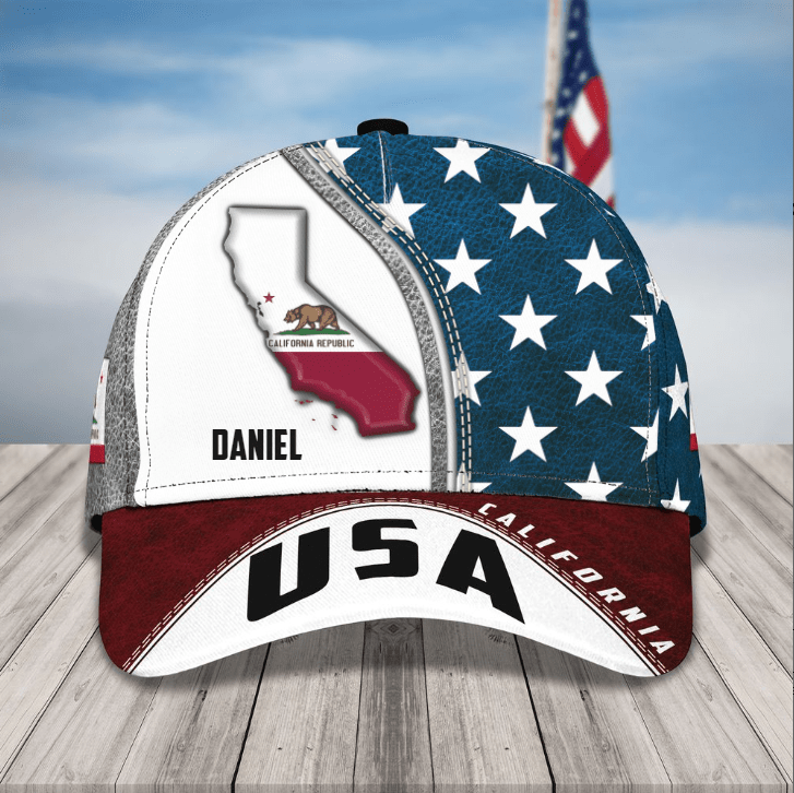 California Cap, 4th of July Personalized California Classic Cap for Men, Women, Custom Name Cali Bear Cap Hat Trucker Hats Custom Hats Gifts For Men & Women