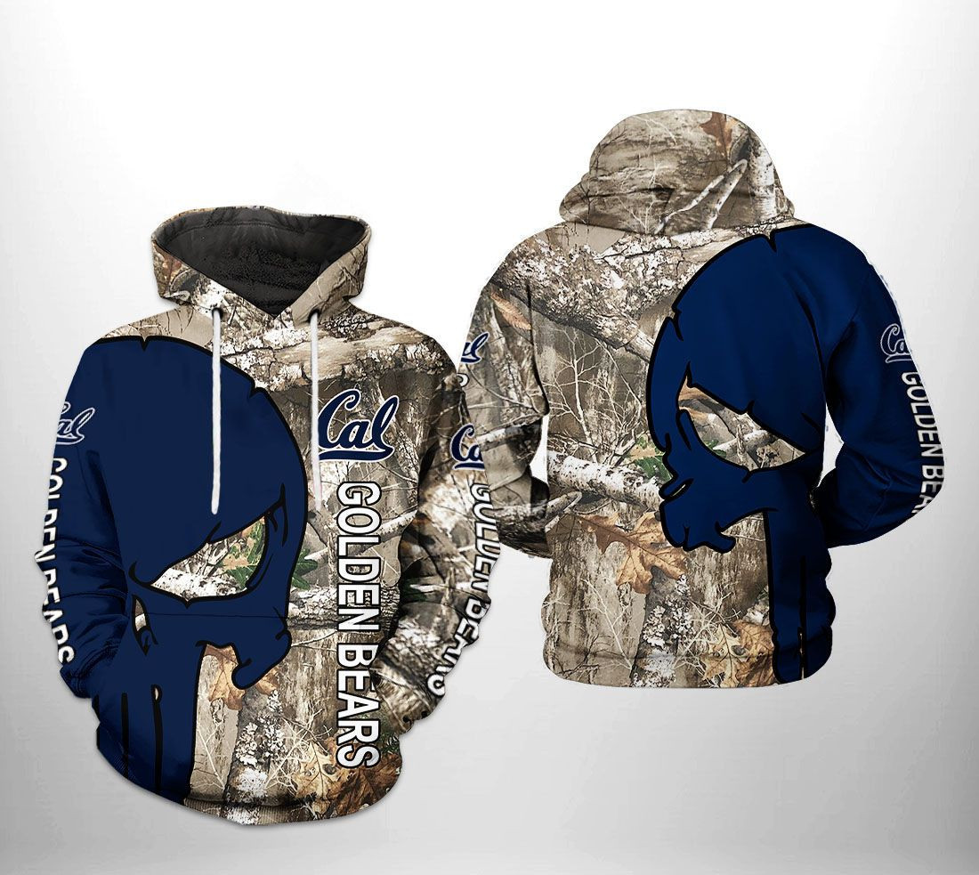 California Golden Bears NCAA Camo Veteran Hunting 3D All Over Print Hoodie, Zip Hoodie
