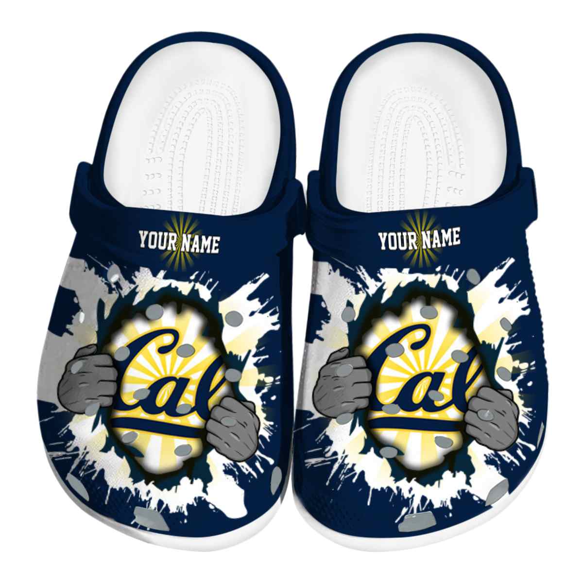 California Golden Bears NCAA Sport Crocs Crocband Clogs Shoes Comfortable For Men Women and Kids