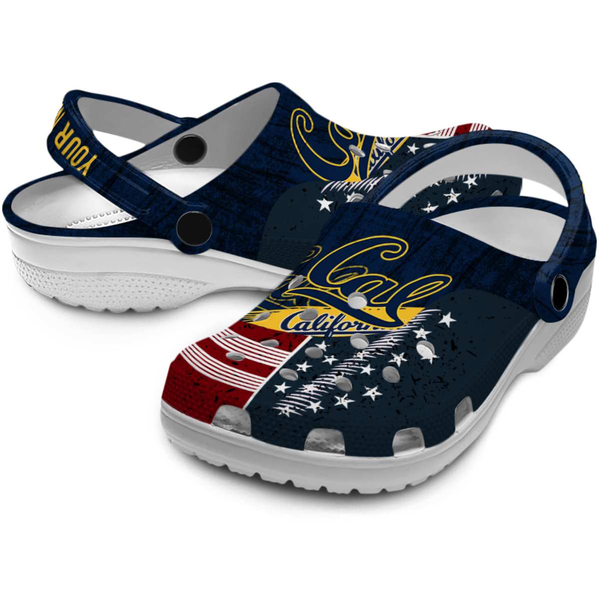 California Golden Bears NCAA Sport Crocs Crocband Clogs Shoes Comfortable For Men Women and Kids - Image 3