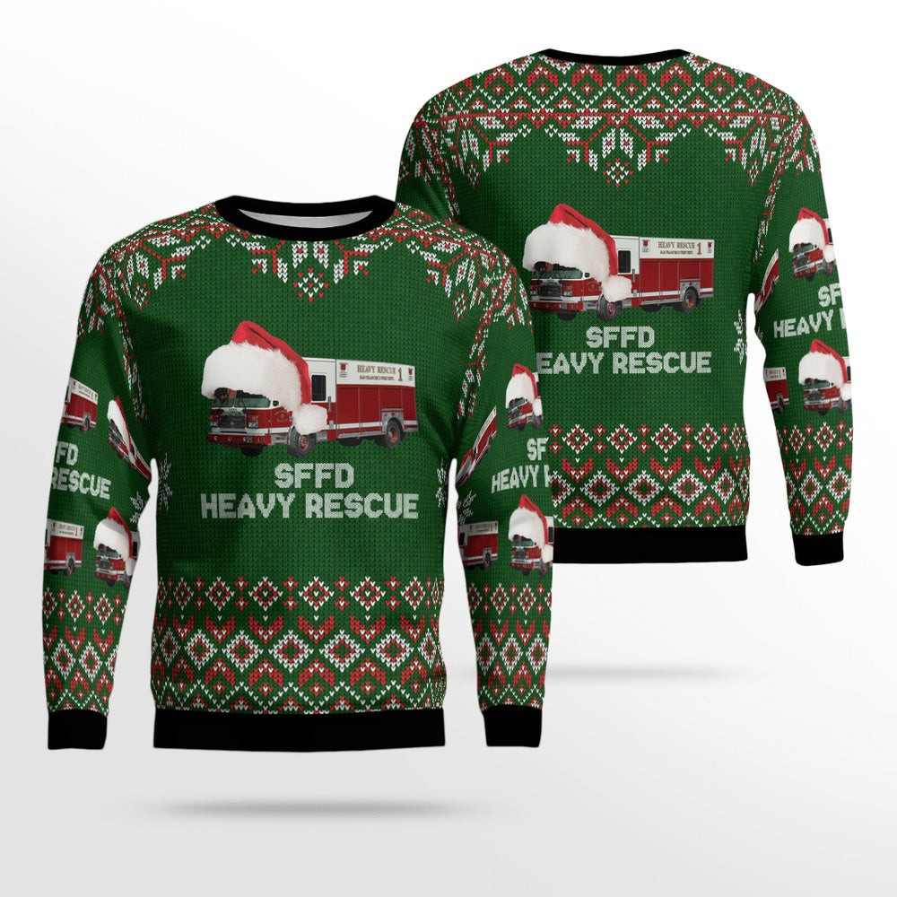 California San Francisco Fire Department Heavy Rescue Christmas Unisex Sweaters Gift For Christmas