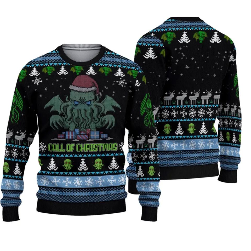 Call Of Cthulhu Ugly Christmas 3D Sweater