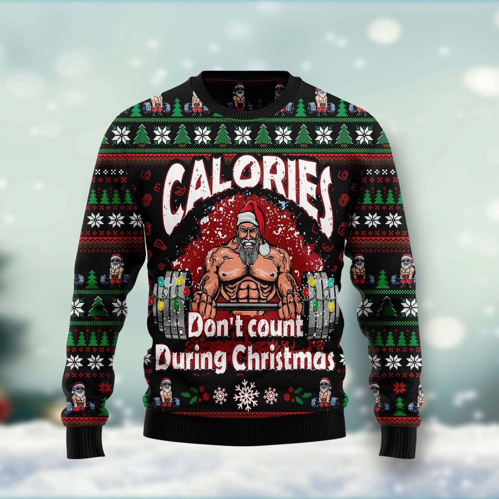 Calories Dont Count During Christmas Unisex Womens Mens Couples Matching Friends Funny Family Ugly Christmas Holiday Sweater Gifts