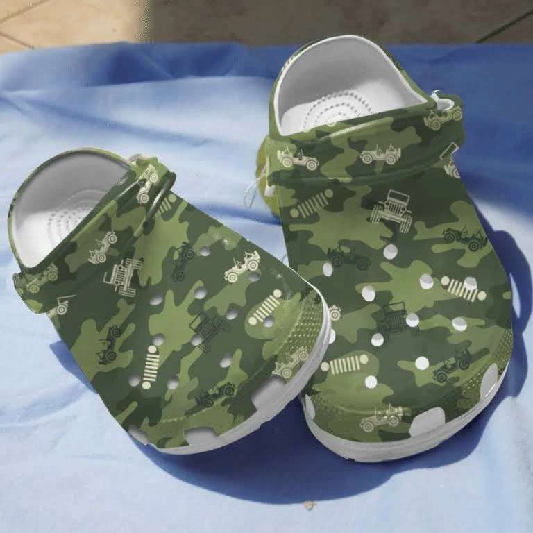 Camo Jeep Camouflage Crocband Clog Shoes For Jeep Lover