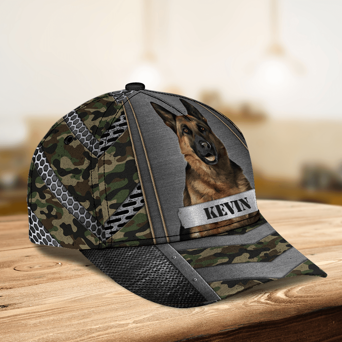 Camouflage Pattern Dog Personalized Classic Cap, FatherÃƒÂ¢Ã¢â€šÂ¬Ã¢â€žÂ¢s Day Gift for Dog Lovers, Dog Dad, Dog Mom Trucker Hats Custom Hats Gifts For Men & Women