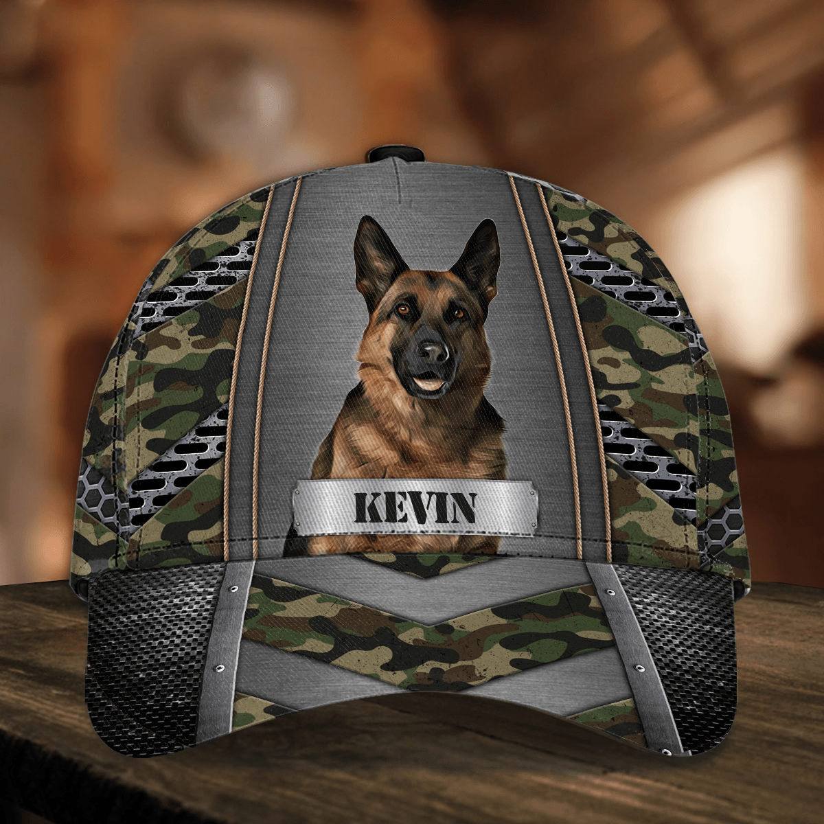 Camouflage Pattern Dog Personalized Classic Cap, FatherÃƒÂ¢Ã¢â€šÂ¬Ã¢â€žÂ¢s Day Gift for Dog Lovers, Dog Dad, Dog Mom Trucker Hats Custom Hats Gifts For Men & Women