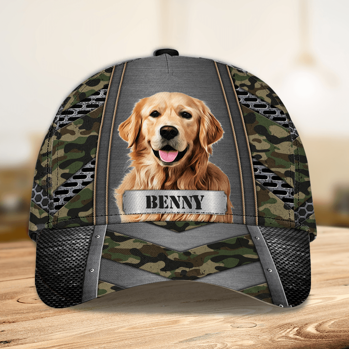 Camouflage Pattern Dog Personalized Classic Cap, FatherÃƒÂ¢Ã¢â€šÂ¬Ã¢â€žÂ¢s Day Gift for Dog Lovers, Dog Dad, Dog Mom Trucker Hats Custom Hats Gifts For Men & Women