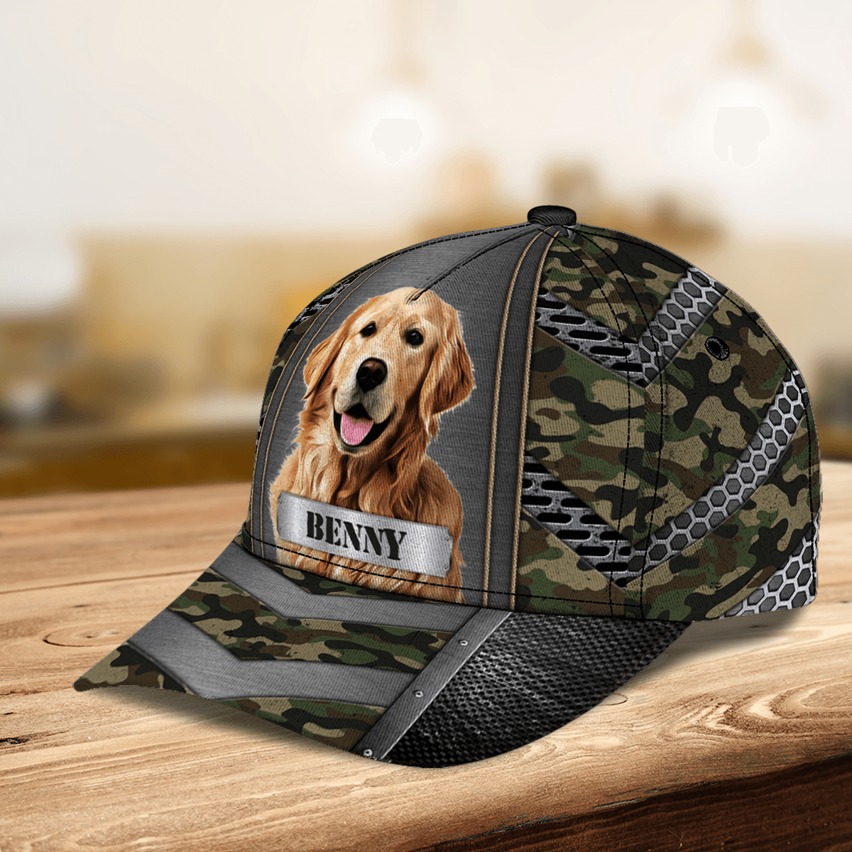 Camouflage Pattern Dog Personalized Classic Cap, FatherÃƒÂ¢Ã¢â€šÂ¬Ã¢â€žÂ¢s Day Gift for Dog Lovers, Dog Dad, Dog Mom Trucker Hats Custom Hats Gifts For Men & Women