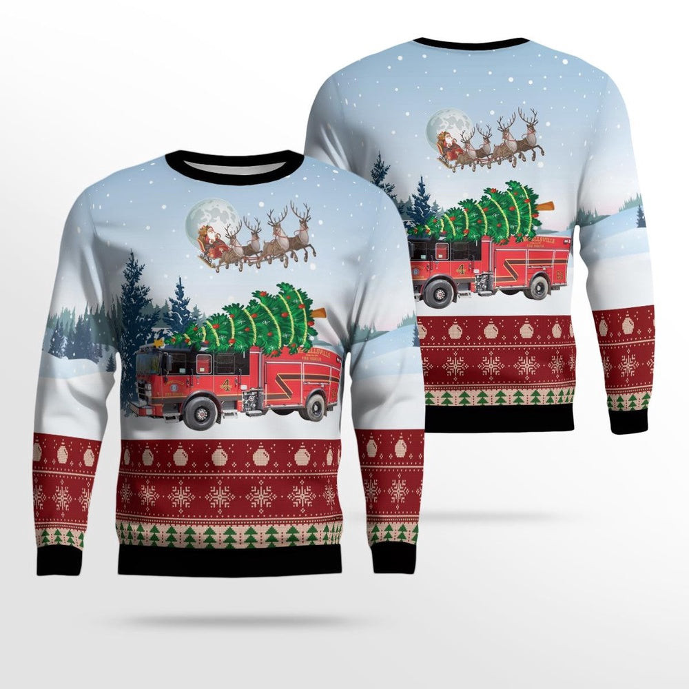 Campbellsville Kentucky Campbellsville Fire Department AOP Ugly Sweater Xmas Unisex Sweater Christmas Gifts For Men Women
