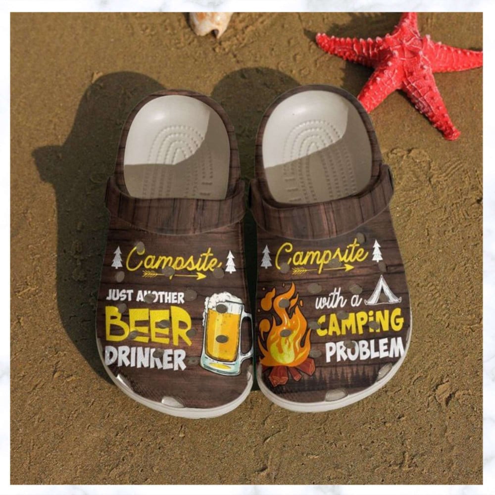 Camping Beer And Campfire Rubber Clog Shoes Comfy Footwear