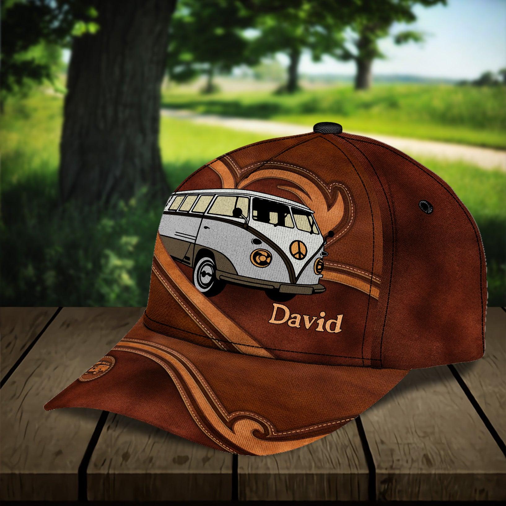 Camping Brown Heart Personalized Cap, Personalized Gift for Camping Lovers Trucker Hats Custom Hats Gifts For Men & Women