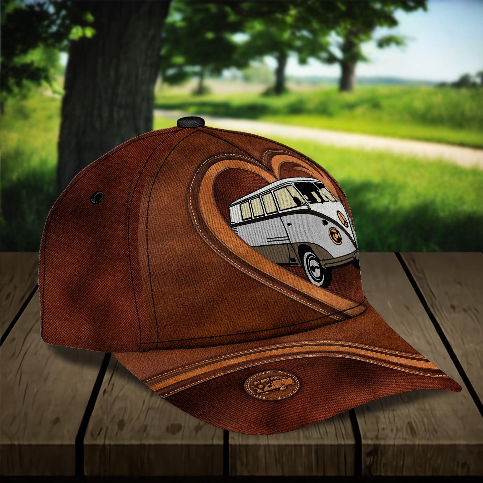 Camping Brown Heart Personalized Cap, Personalized Gift for Camping Lovers Trucker Hats Custom Hats Gifts For Men & Women