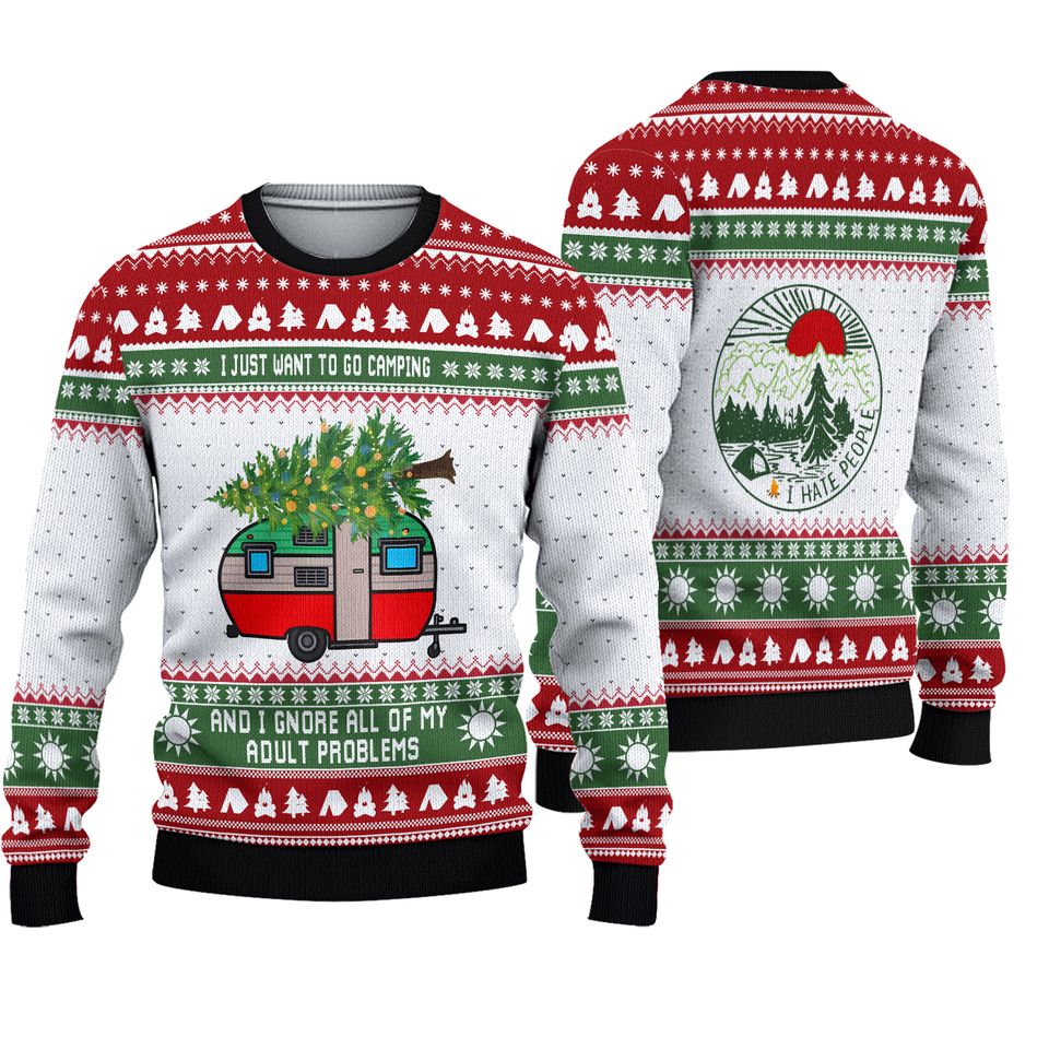 Camping Christmas Ugly Sweater - Perfect for the Holidays