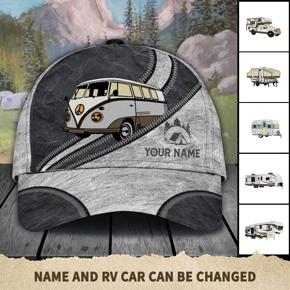 Camping Dark Grey Personalized Cap, Personalized Gift for Camping Lovers Trucker Hats Custom Hats Gifts For Men & Women