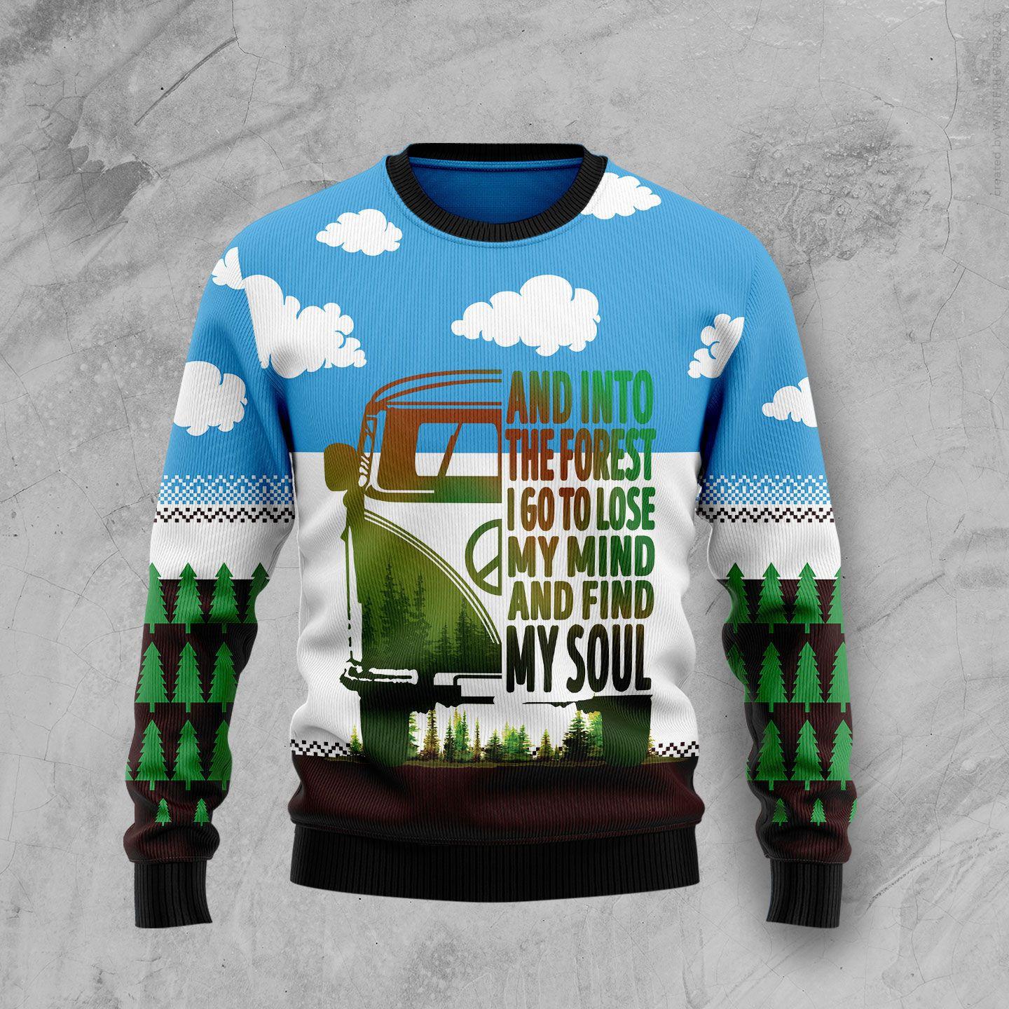 Camping Forest My Soul Ugly Christmas Sweater Adult 3D Funny Matching for family