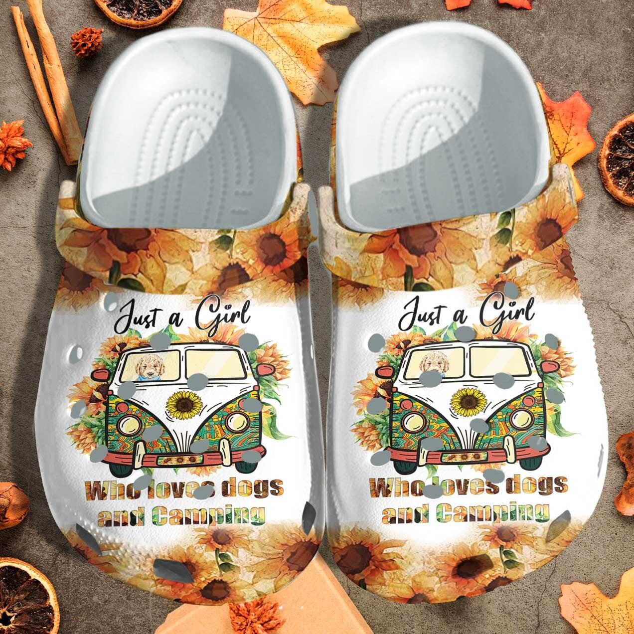 Camping Just A Girl Love Dog Camping Shoes clog Sunflower Be Kind Gifts For Girl Daughter