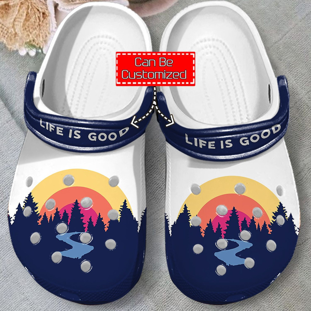 Camping - Life Is Good Clog Shoes For Men And Women