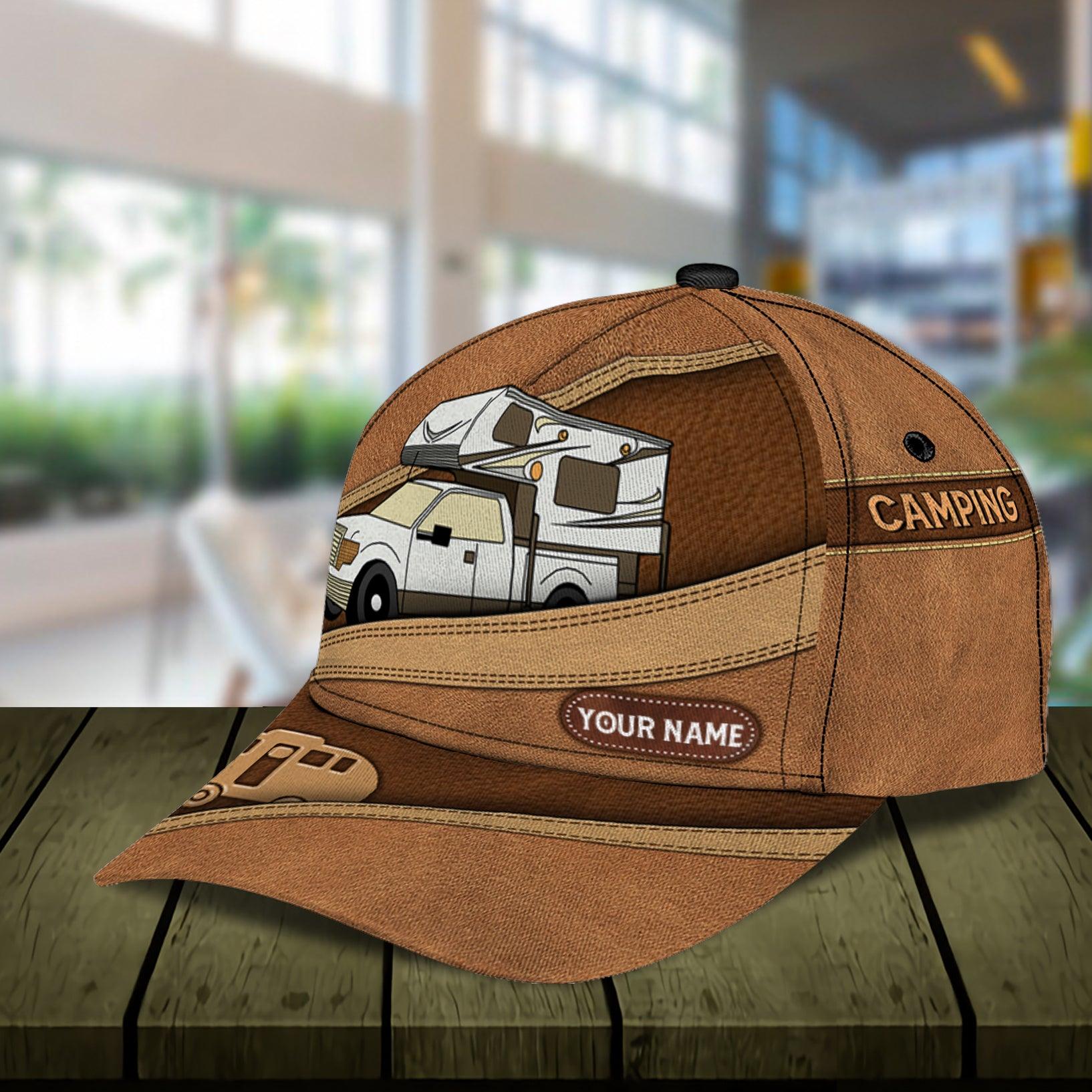 Camping Personalized Classic Cap, Personalized Gift for Camping Lovers Trucker Hats Custom Hats Gifts For Men & Women