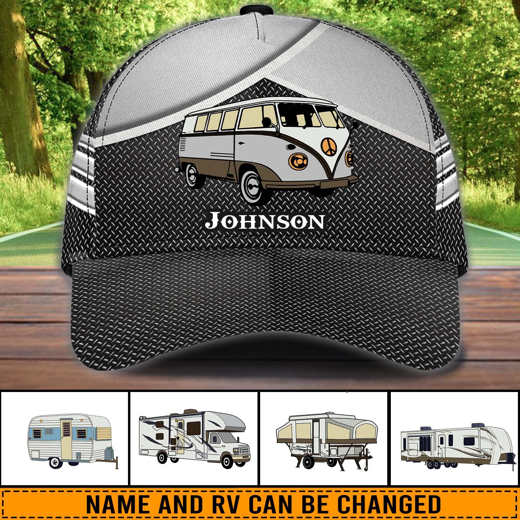 Camping Personalized Classic Cap, Personalized Gift for Camping Lovers Trucker Hats Custom Hats Gifts For Men & Women