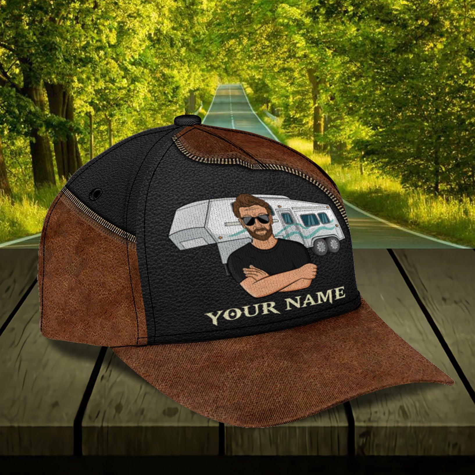 Camping Personalized Classic Cap, Personalized Gift for Camping Lovers Trucker Hats Custom Hats Gifts For Men & Women