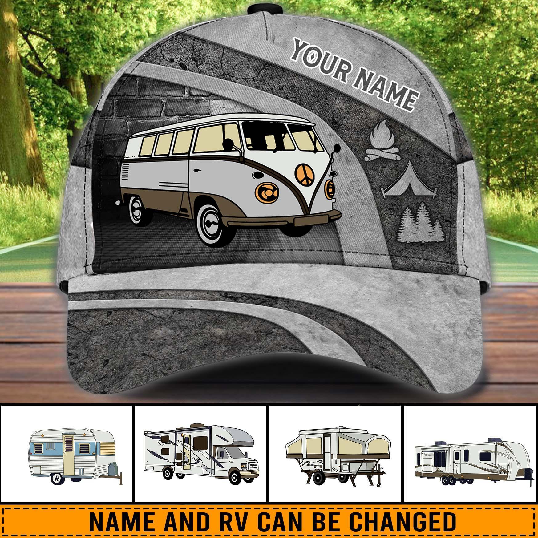 Camping Personalized Classic Cap, Personalized Gift for Camping Lovers Trucker Hats Custom Hats Gifts For Men & Women