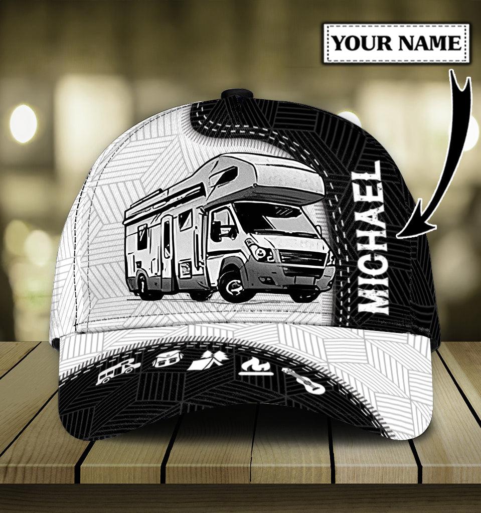 Camping Personalized Classic Cap, Personalized Gift for Camping Lovers Trucker Hats Custom Hats Gifts For Men & Women