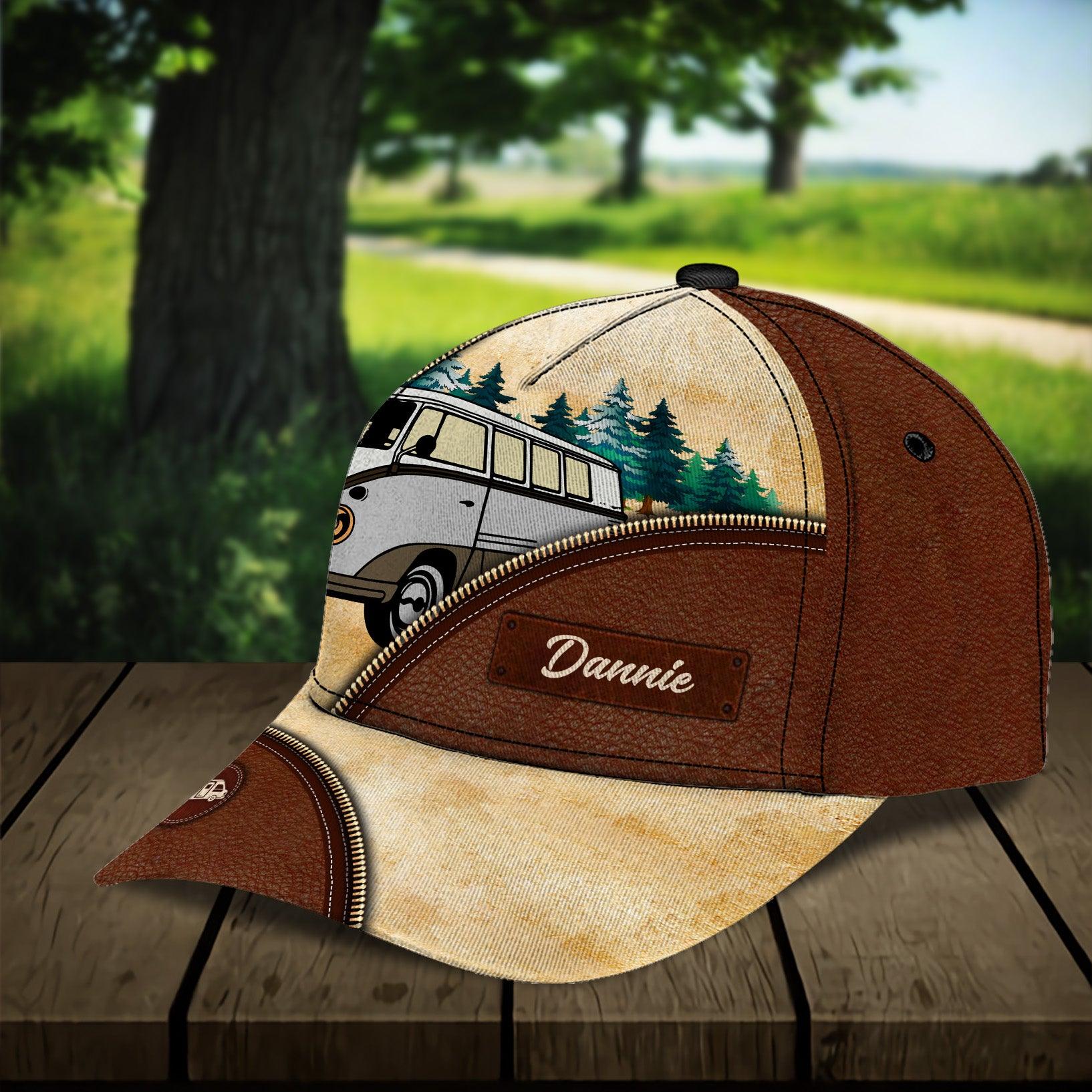 Camping Personalized Classic Cap, Personalized Gift for Camping Lovers Trucker Hats Custom Hats Gifts For Men & Women