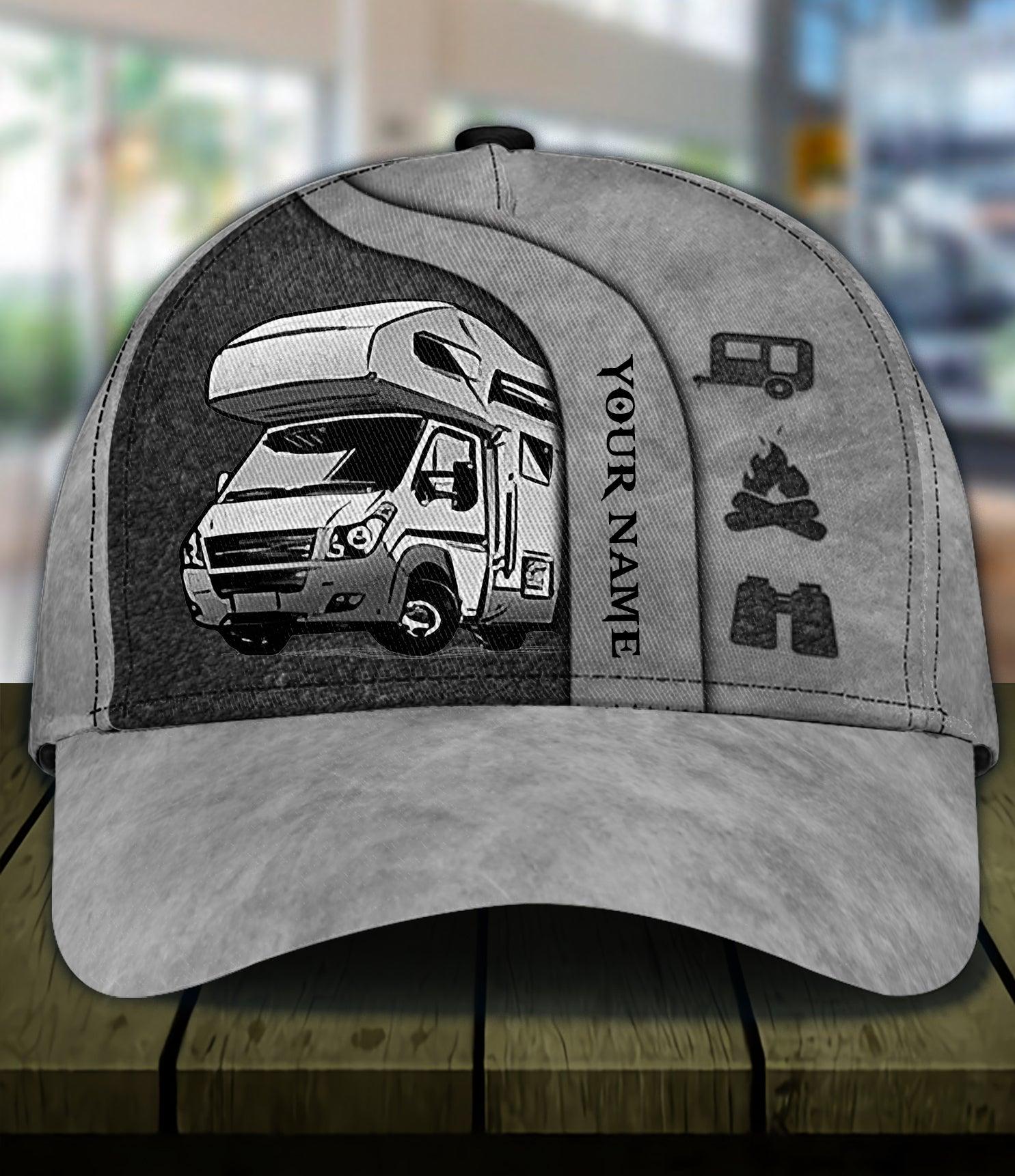 Camping Personalized Classic Cap, Personalized Gift for Camping Lovers Trucker Hats Custom Hats Gifts For Men & Women