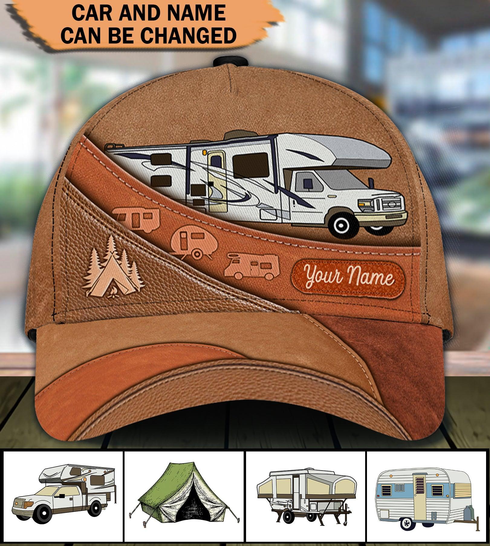 Camping Personalized Classic Cap, Personalized Gift for Camping Lovers Trucker Hats Custom Hats Gifts For Men & Women