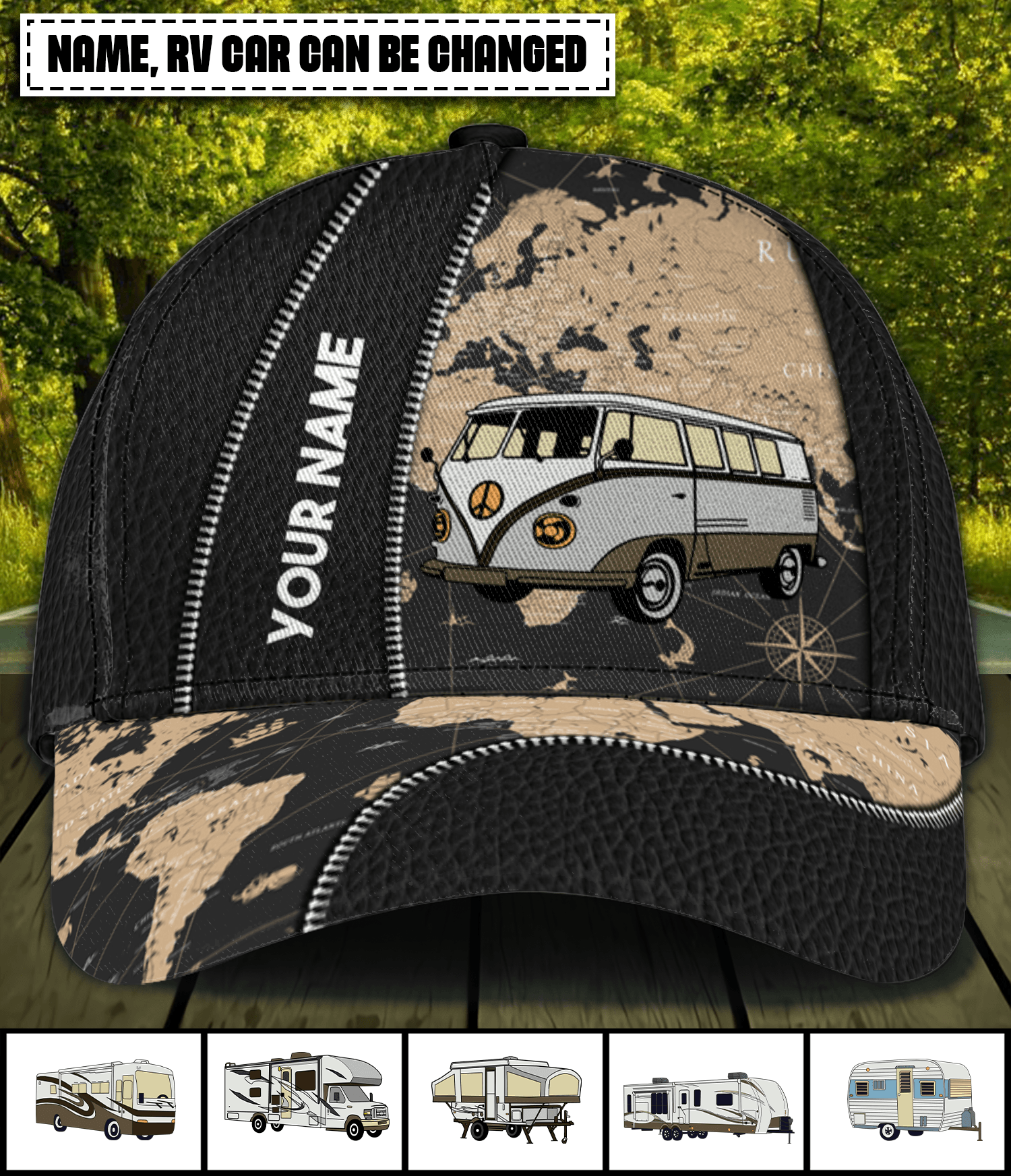 Camping Personalized Classic Cap, Personalized Gift for Camping Lovers Trucker Hats Custom Hats Gifts For Men & Women