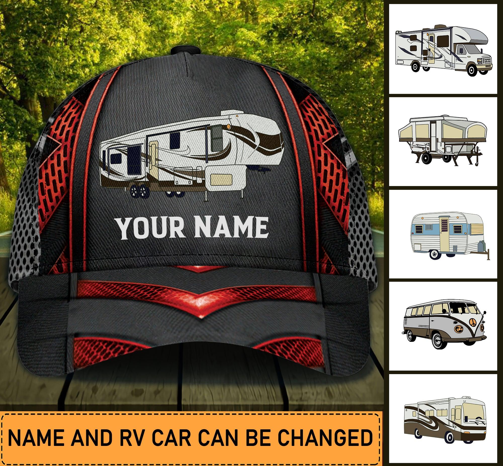 Camping Personalized Classic Cap, Personalized Gift for Camping Lovers Trucker Hats Custom Hats Gifts For Men & Women