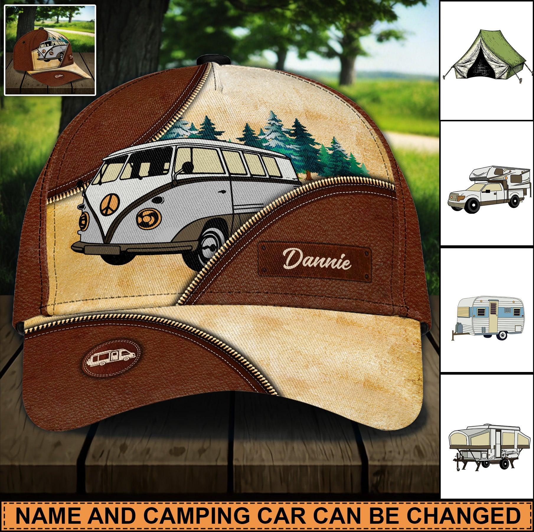 Camping Personalized Classic Cap, Personalized Gift for Camping Lovers Trucker Hats Custom Hats Gifts For Men & Women