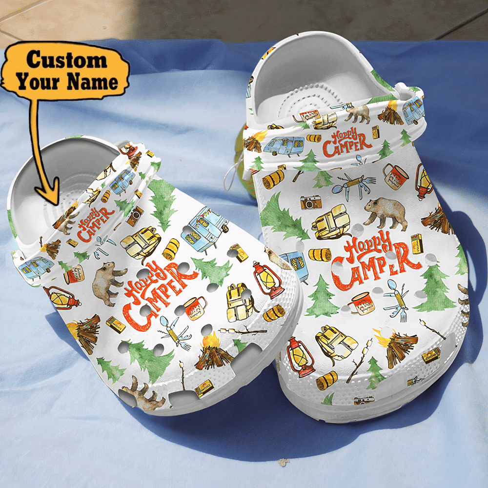 Camping - Personalized Happy Camper Shoes For Men And Women