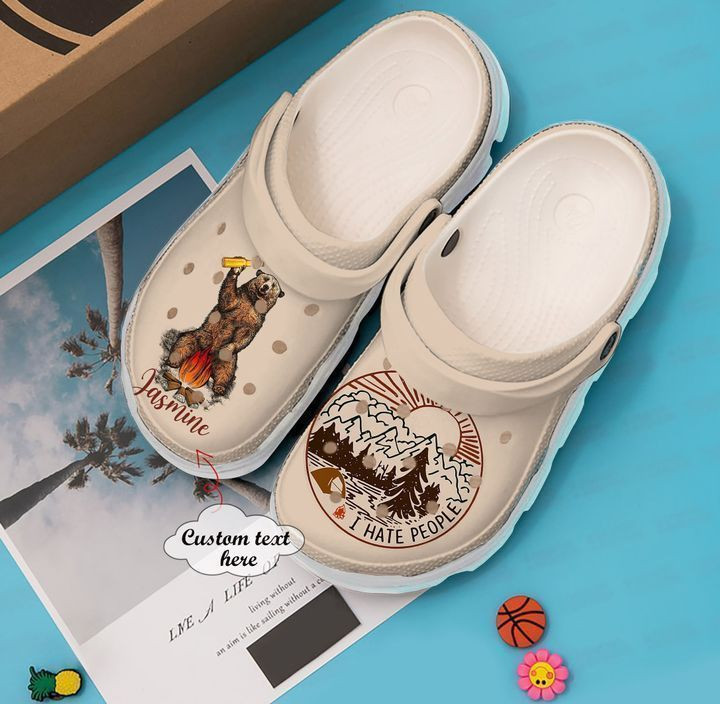 Camping Personalized I Hate People clog Shoes