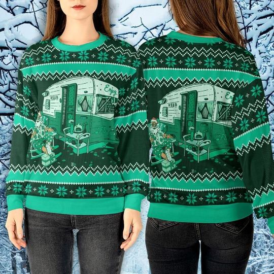 Camping Santa Sweatshirt, Santa Christmas Sweatshirt 3D - Image 8