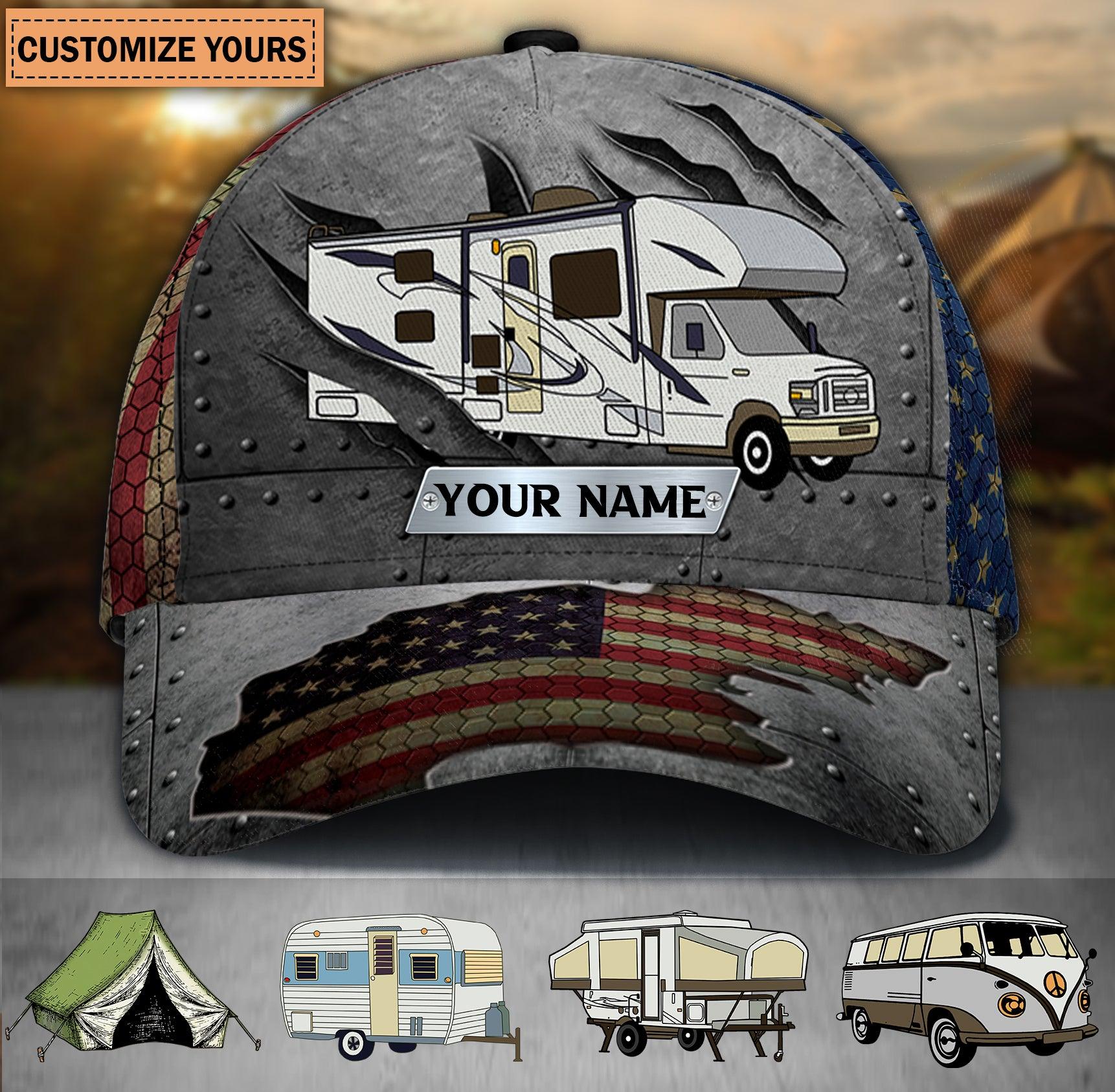 Camping Scratches Personalized Classic Cap, Personalized Gift for Camping Lovers Trucker Hats Custom Hats Gifts For Men & Women