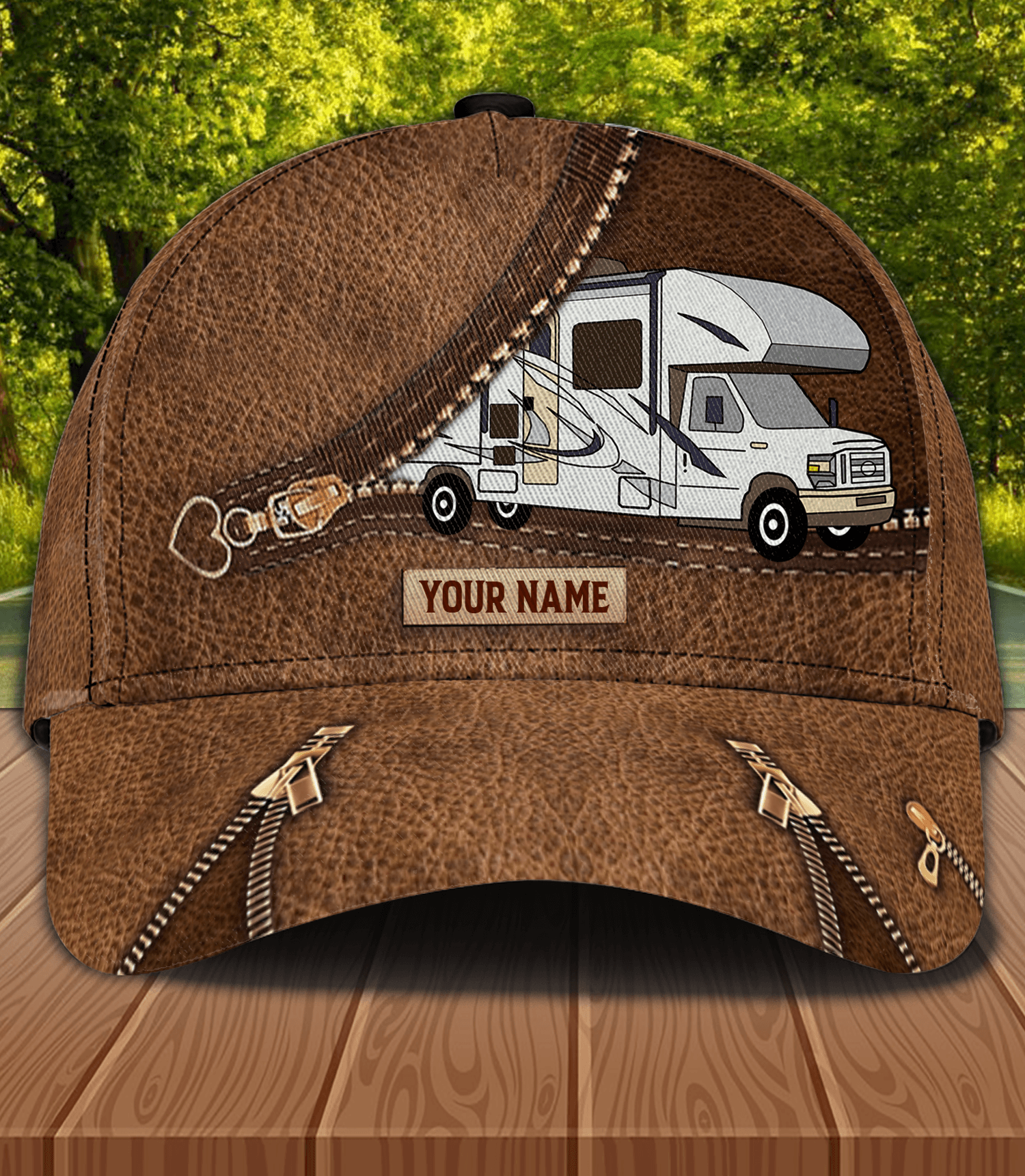 Camping With Zipper Closure Camping Personalized Classic Cap, Personalized Gift for Camping Lovers Trucker Hats Custom Hats Gifts For Men & Women