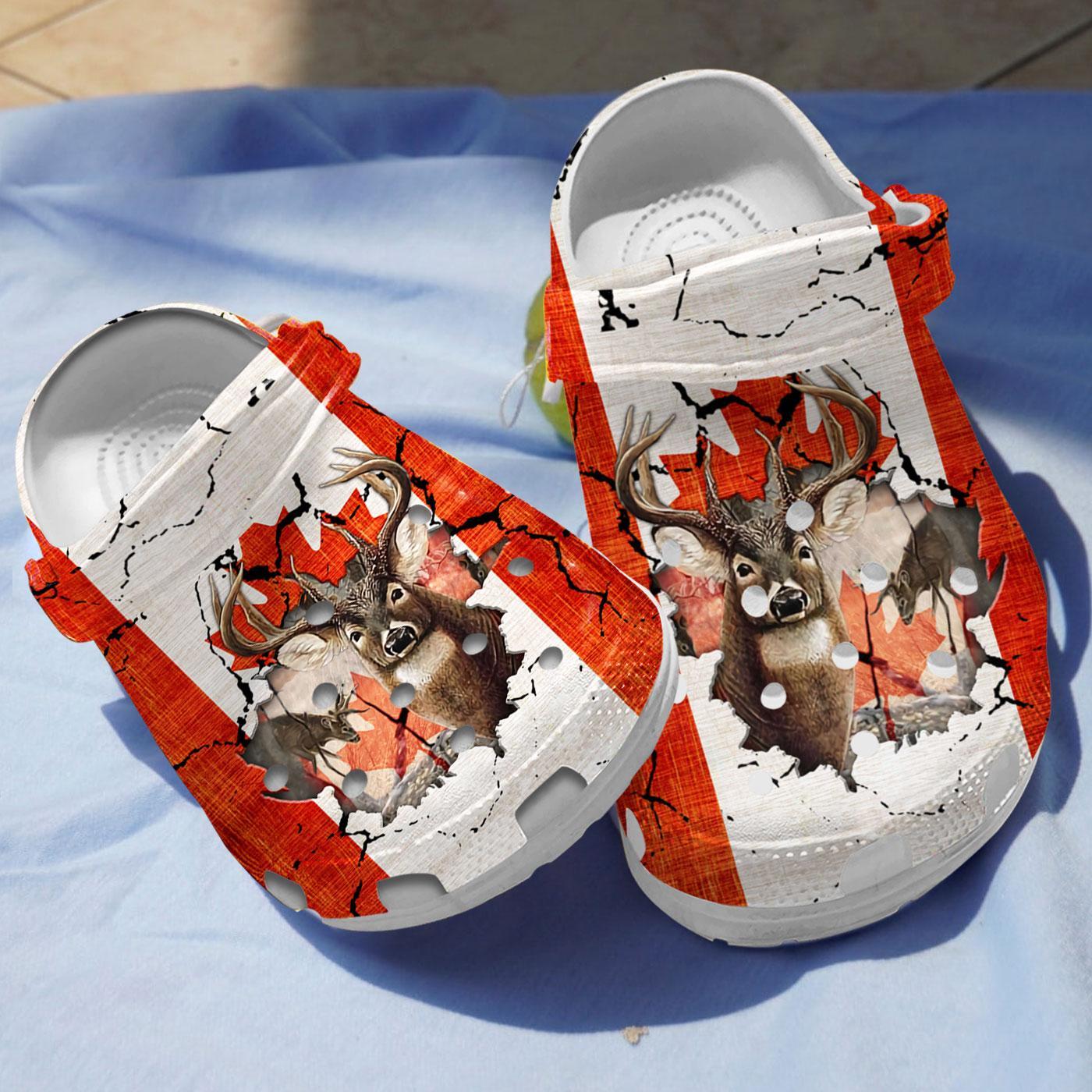 Canada Deer Hunting Crocs Crocband Clogs Shoes Comfortable For Men Women and Kids