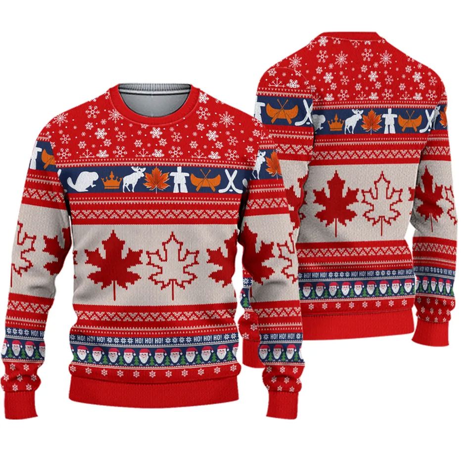 Canada Maple Leaf Ugly Christmas Sweater