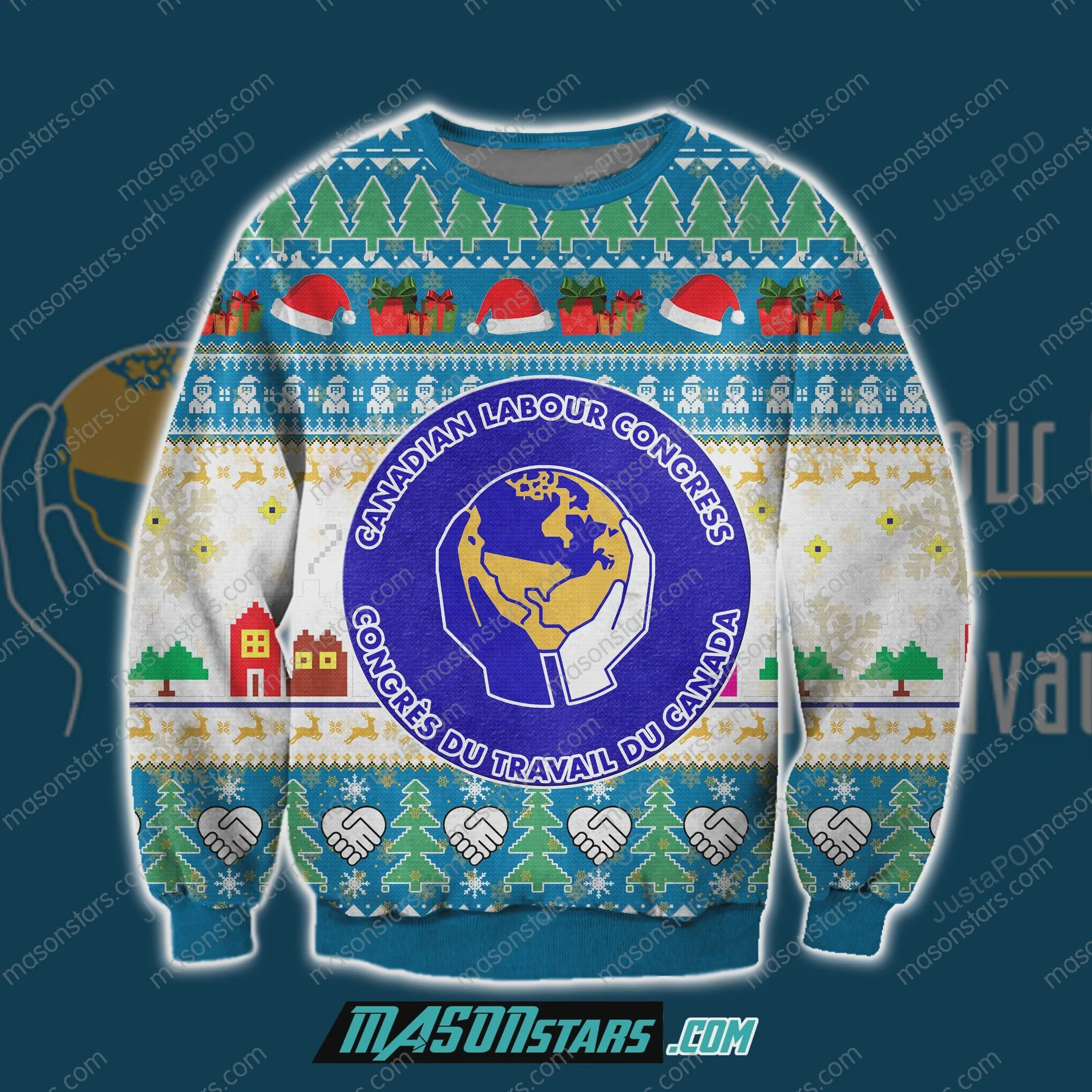 Canadian Labour Congress Ugly Christmas Sweater Adult 3D Funny Matching for family