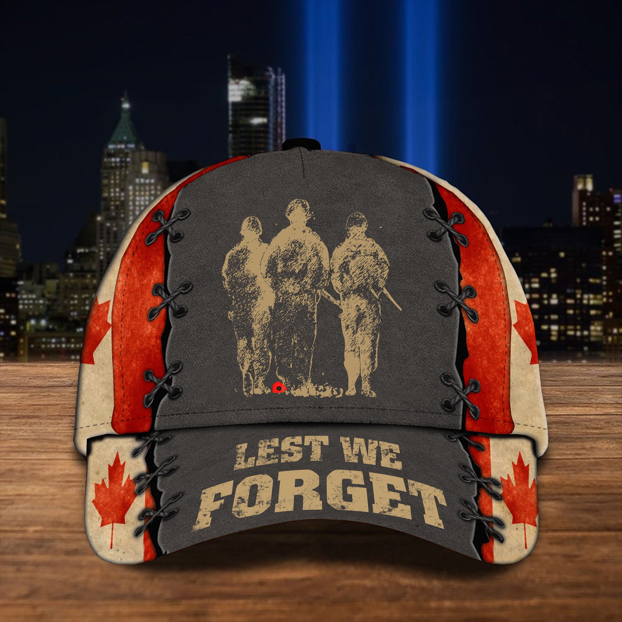Canadian Soldier Poppy Lest We Forget Hat Veterans Memorial Patriotic Canada Flag Merch Trucker Hats Custom Hats Gifts For Men & Women