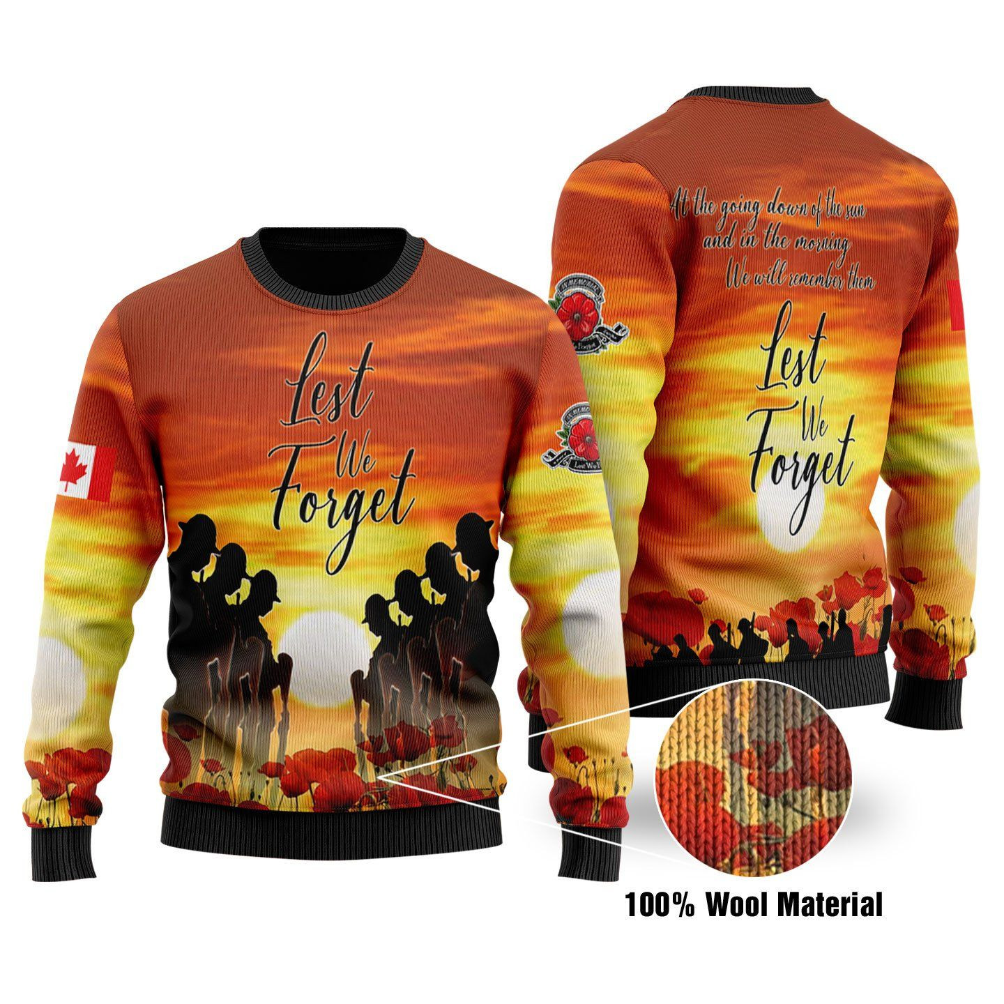 Canadian Veterans 3D Printed Ugly Christmas Sweater Adult 3D Funny Matching for family